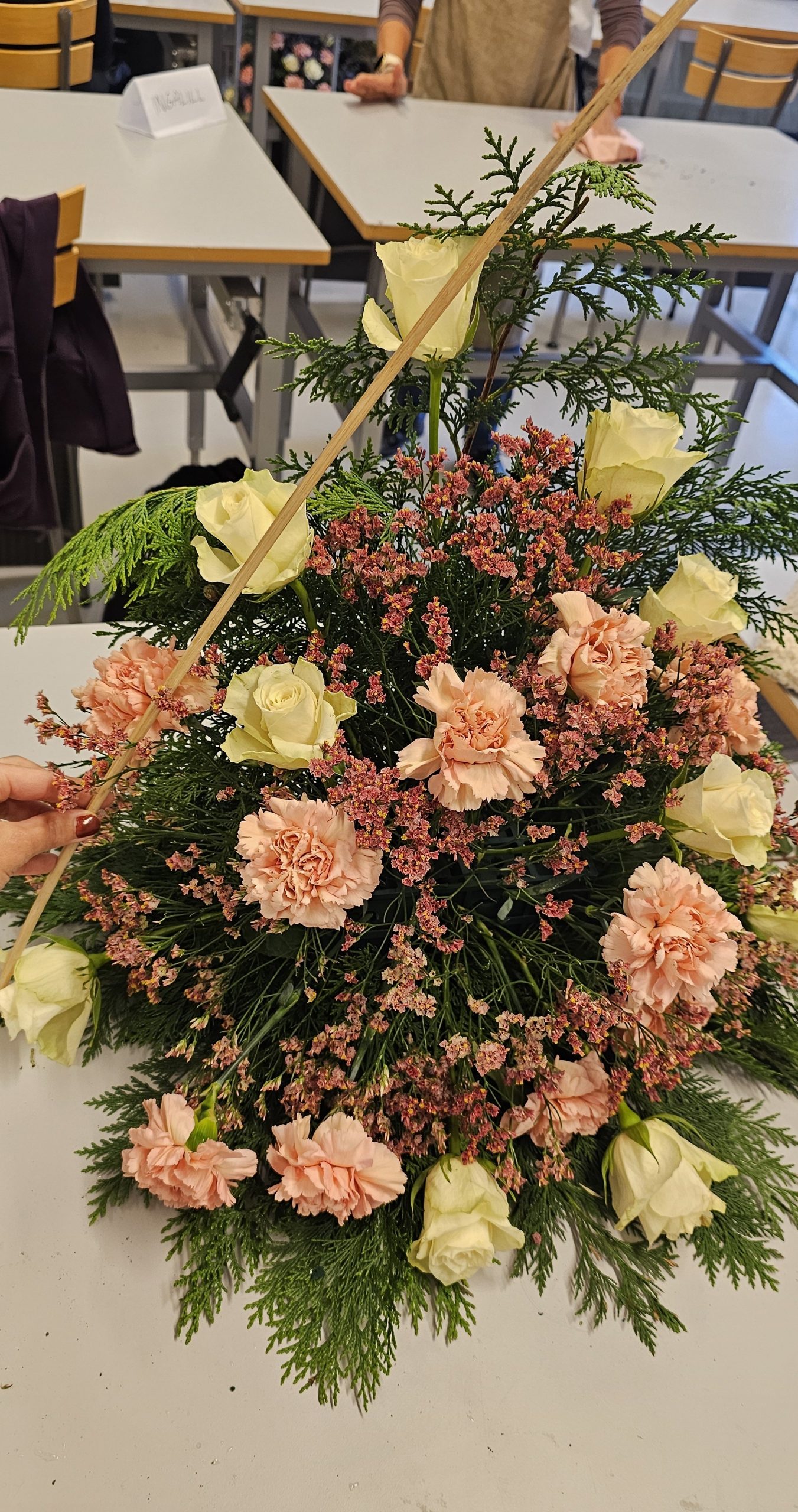 Begravningsdekoration, muffins- och spiralbuketter