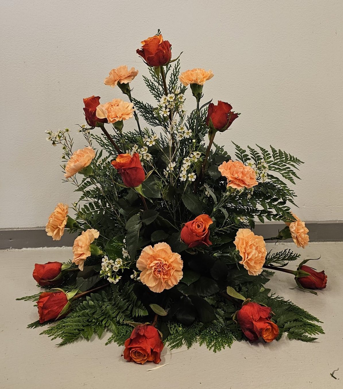 Brudbukett i hållare & begravningsdekoration